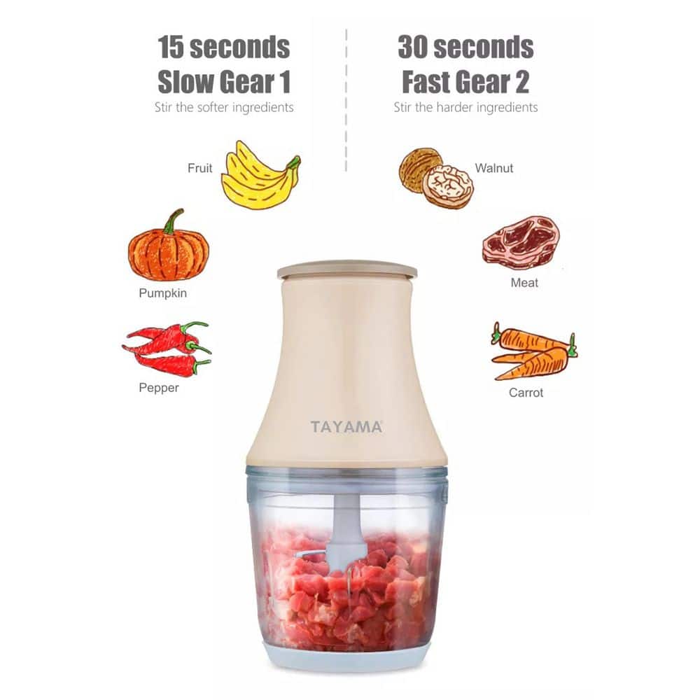 2.5-Cup White Mini Chopper 4-Layer Blade Food Processor